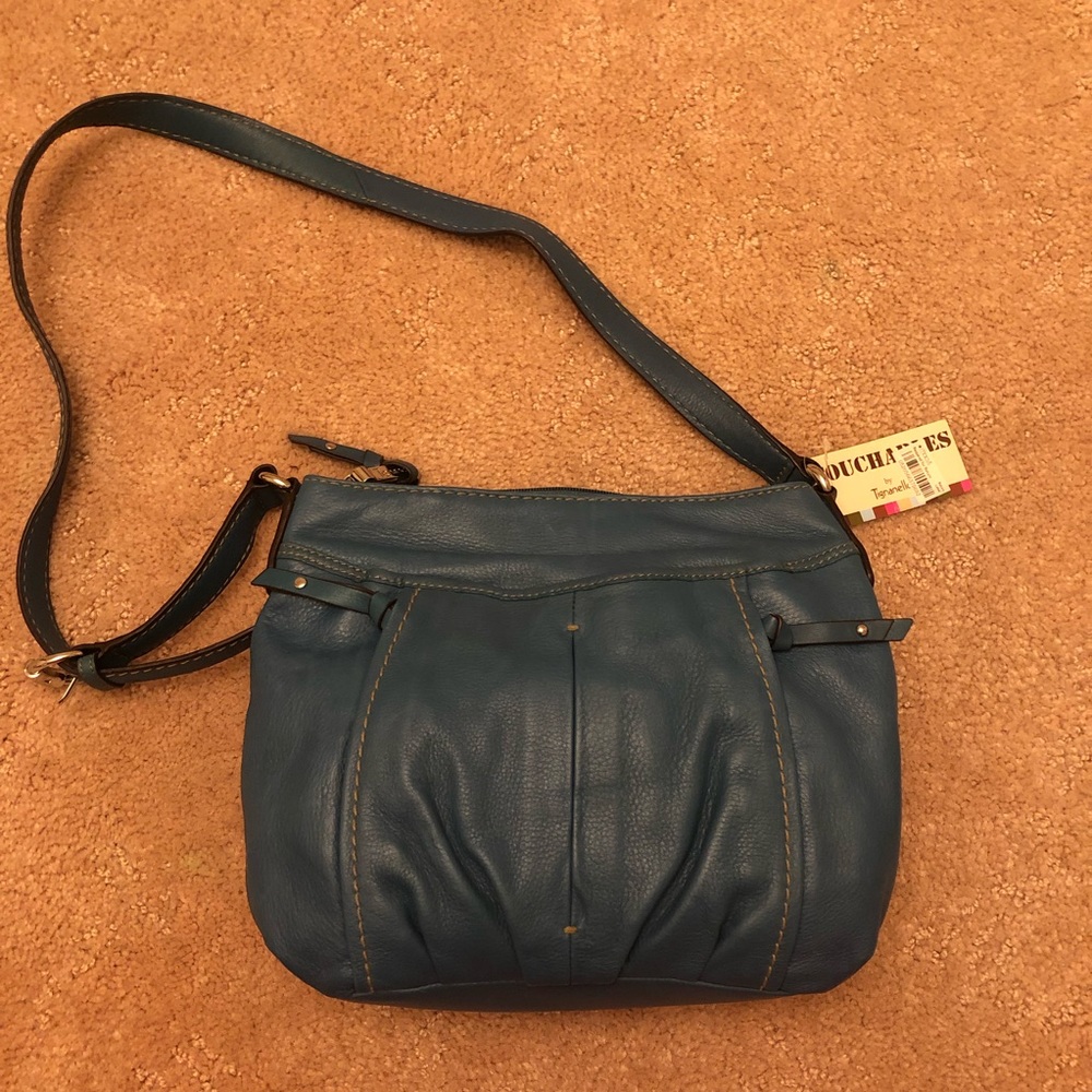 NWT Tignanello Turquoise Leather Crossbody Bag